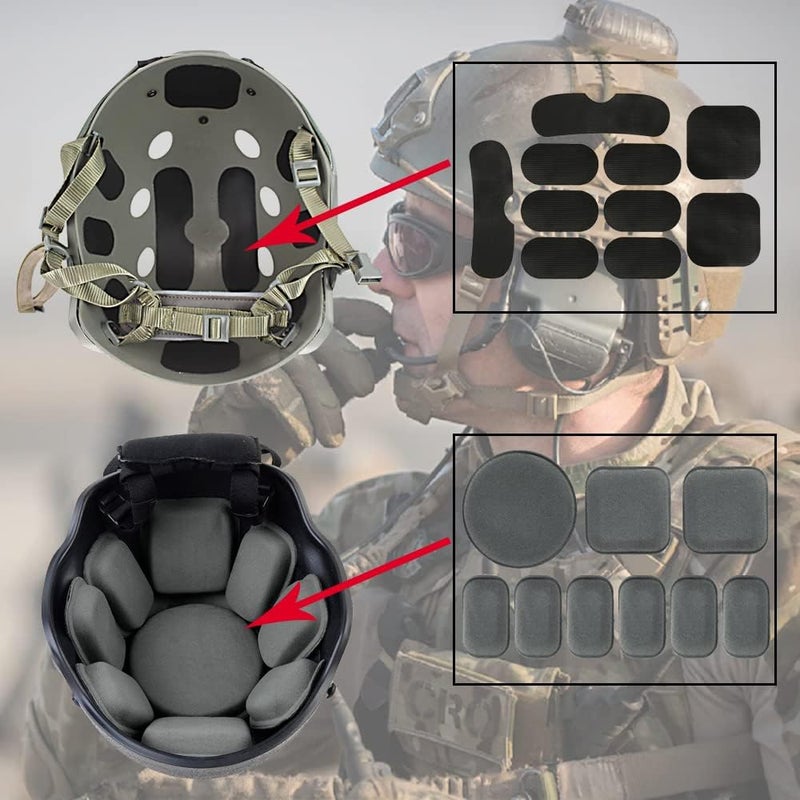 Aoutacc Universal Airsoft Helmet Pads,Comfortable Helmet Replacement Foam Padding Kits Accessories Mats for Fast/Mich/ACH/USMC/PASGT Helmet - Image 3